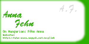 anna fehn business card